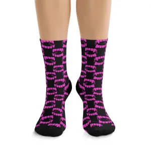Hot Pink Toy Vampire Fangs DTG Socks