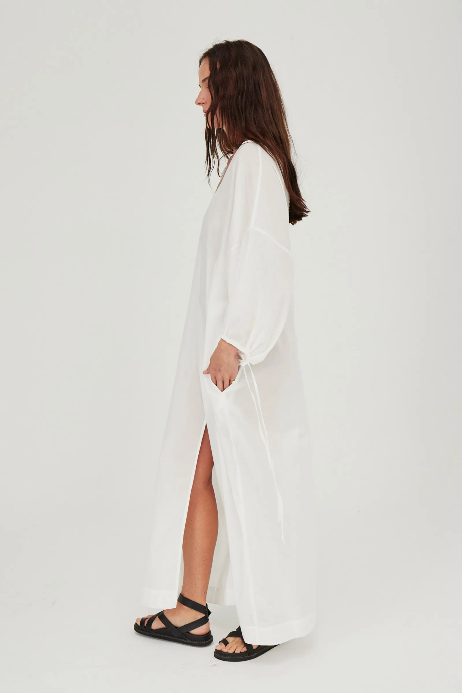 Ibiza Organic Cotton Kaftan White