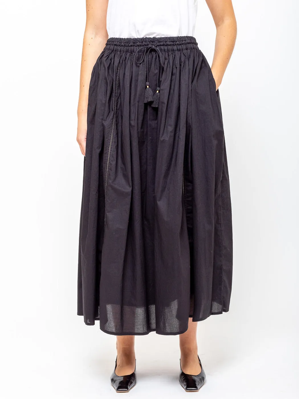 Indian Cotton Skirt - Black