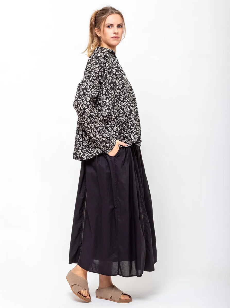 Indian Cotton Skirt - Black