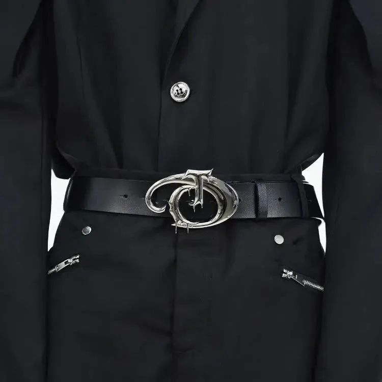 Irregular Metal Logo Versatile Belt