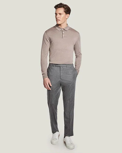 JACK VICTOR | Redfern Long Sleeve Polo | Tan
