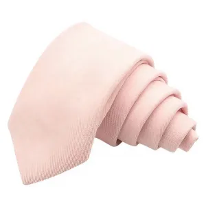 Juliet Soft Pink Cotton Blend Skinny Tie
