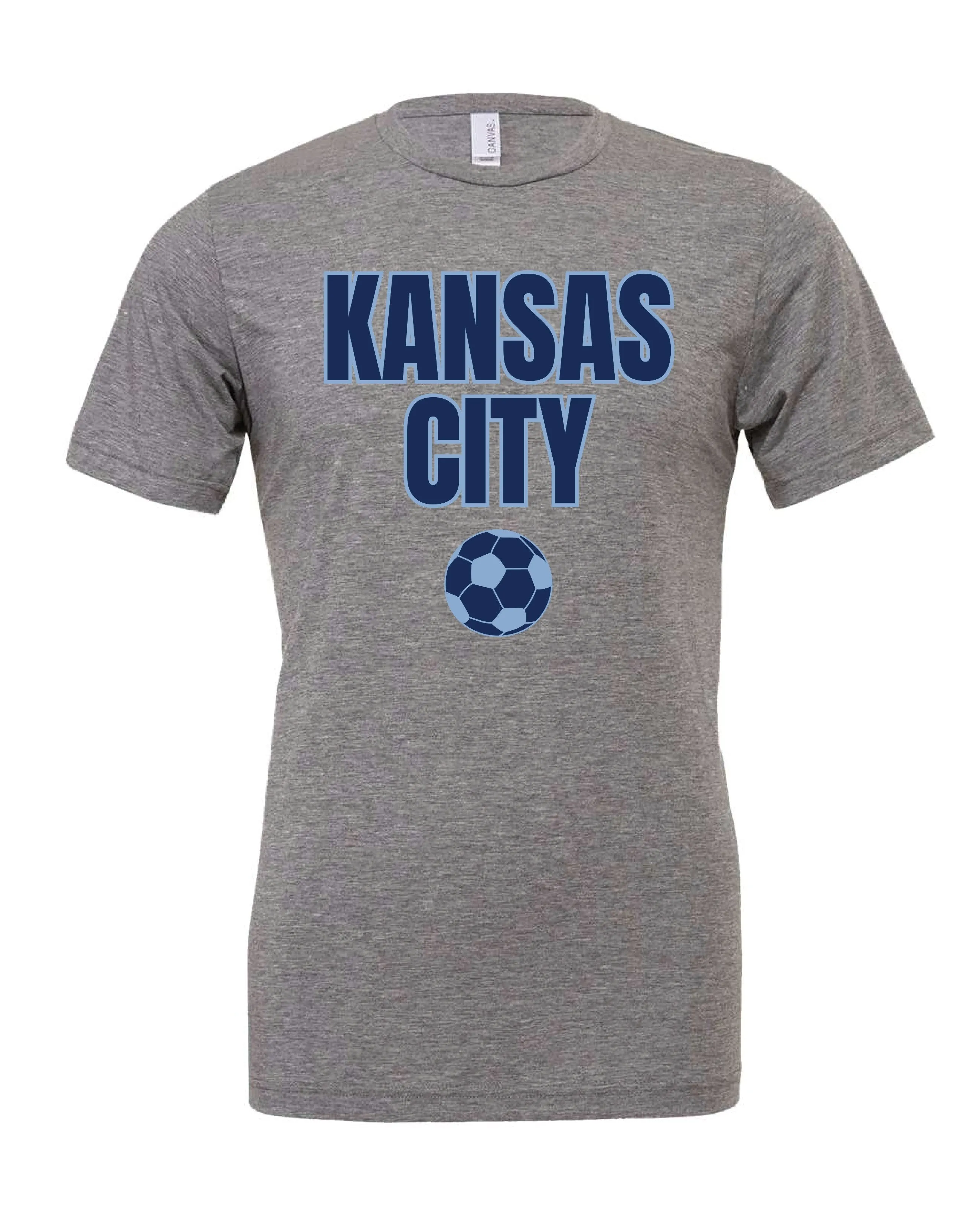 Kansas City Men's Soccer Ball Grey Tee