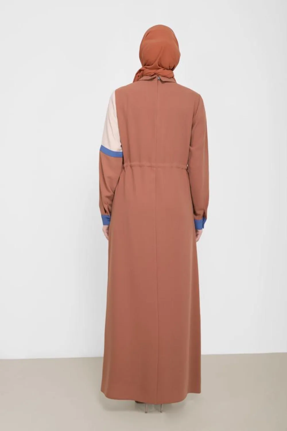 Karima Tie Waist Modest Turkish Jilbab | Coffee