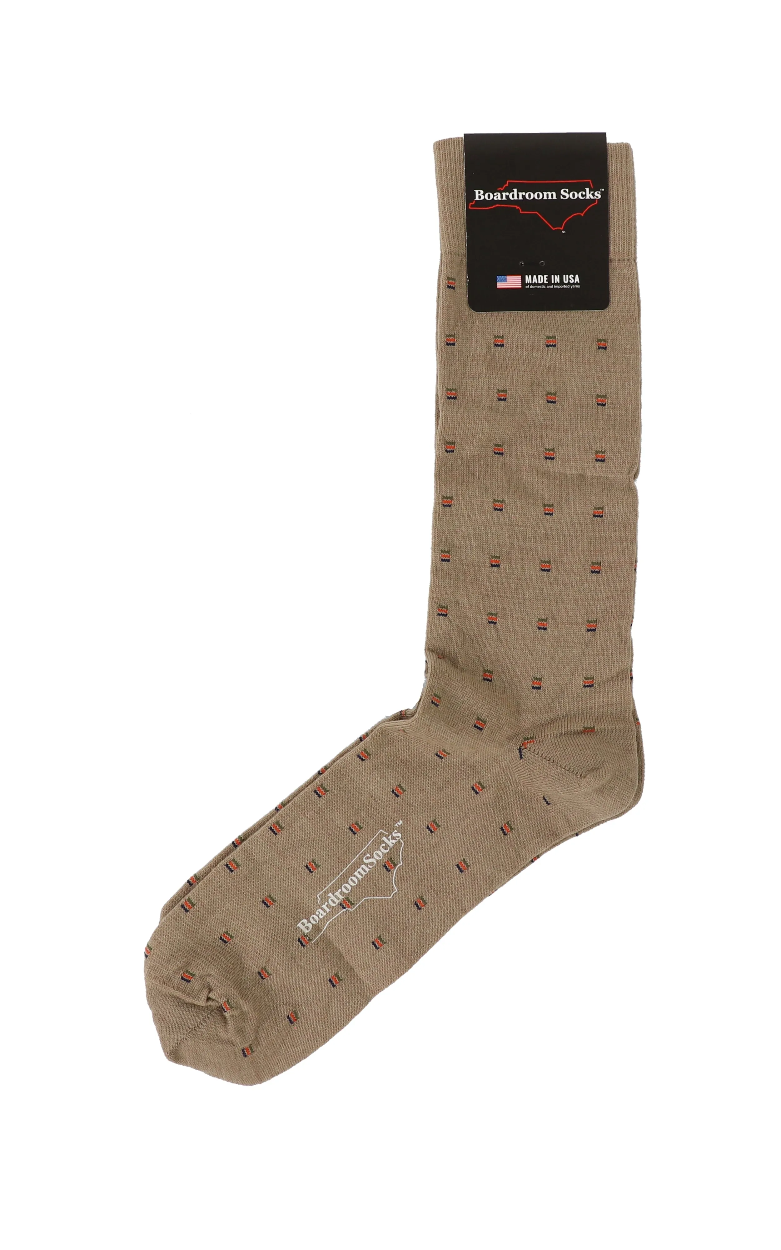 Khaki Neat Mid Calf Socks