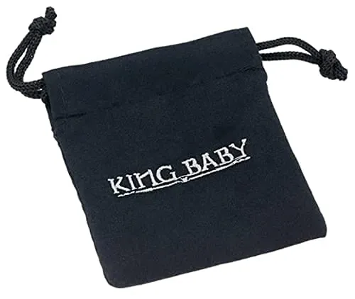 King Baby .925 Sterling Silver & 8mm Unisex Black Lava Rock Stretch Bracelet with Dimensional Skull Bead - 7.5 Inches
