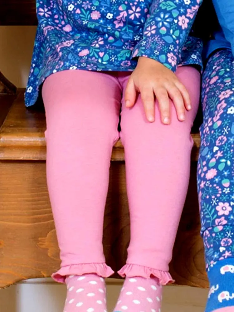 KITE Organic - Mini Frill Pink Girls Leggings 3-6 months