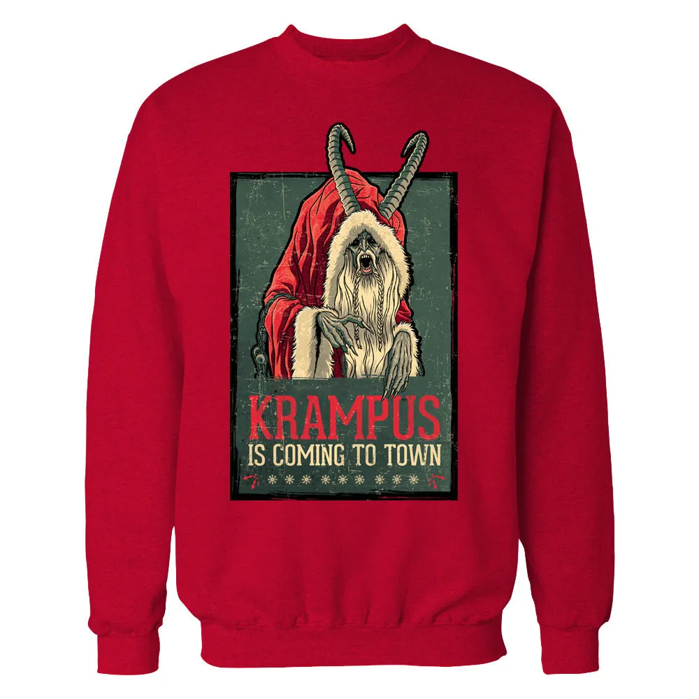 Krampus Poster Vintage Official Men's Sweater (Red)