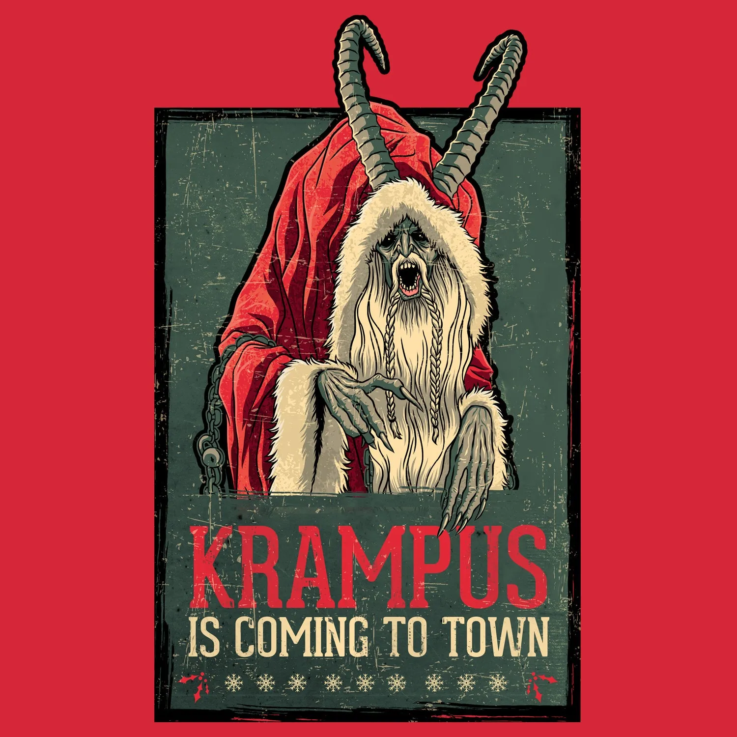 Krampus Poster Vintage Official Men's Sweater (Red)