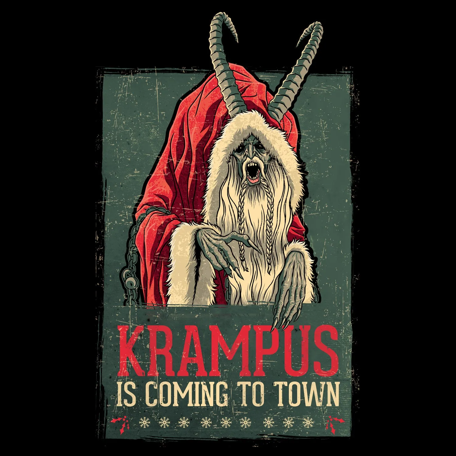 Krampus Poster Vintage Official Men's T-shirt (Black)