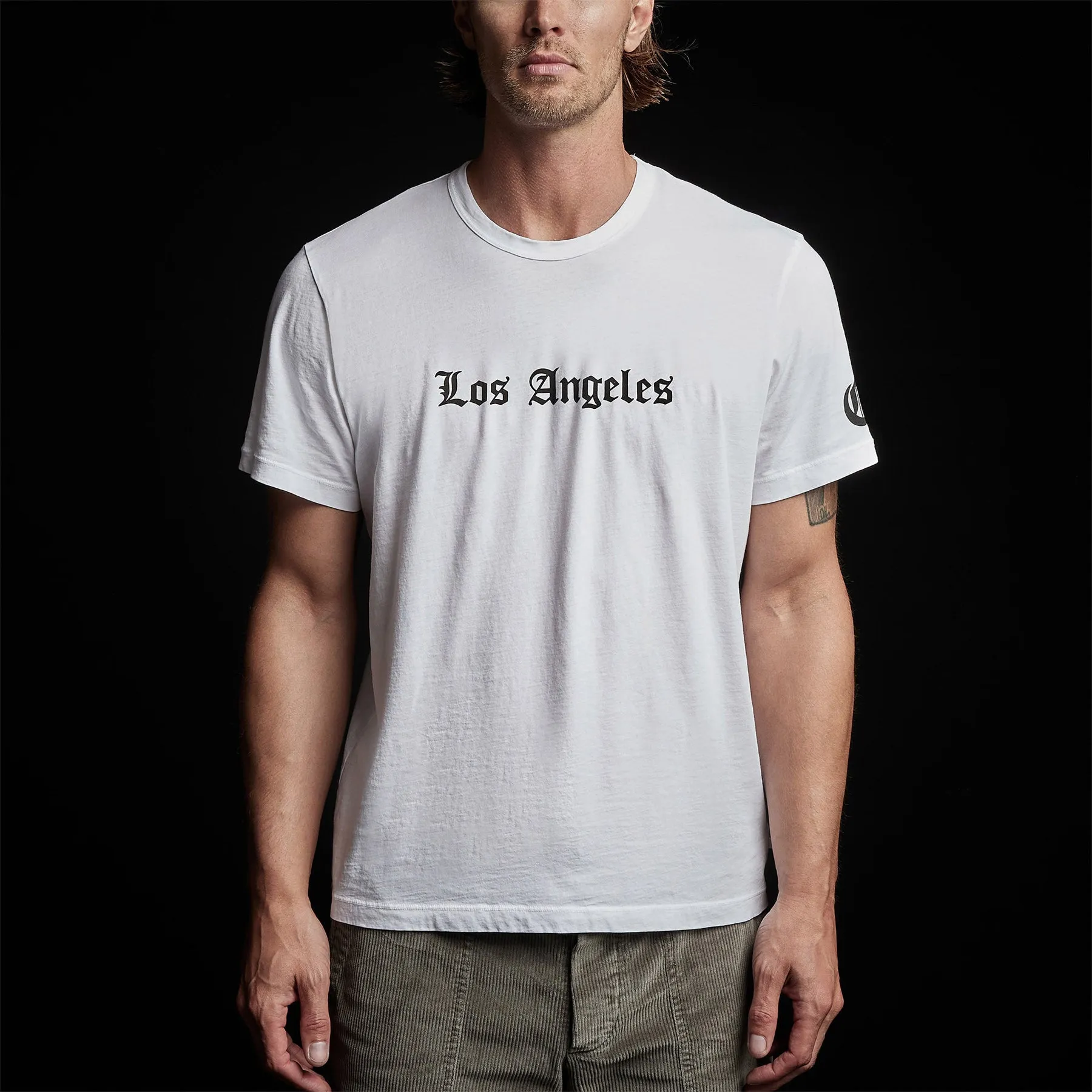 LA Gothic Short Sleeve Crew - White