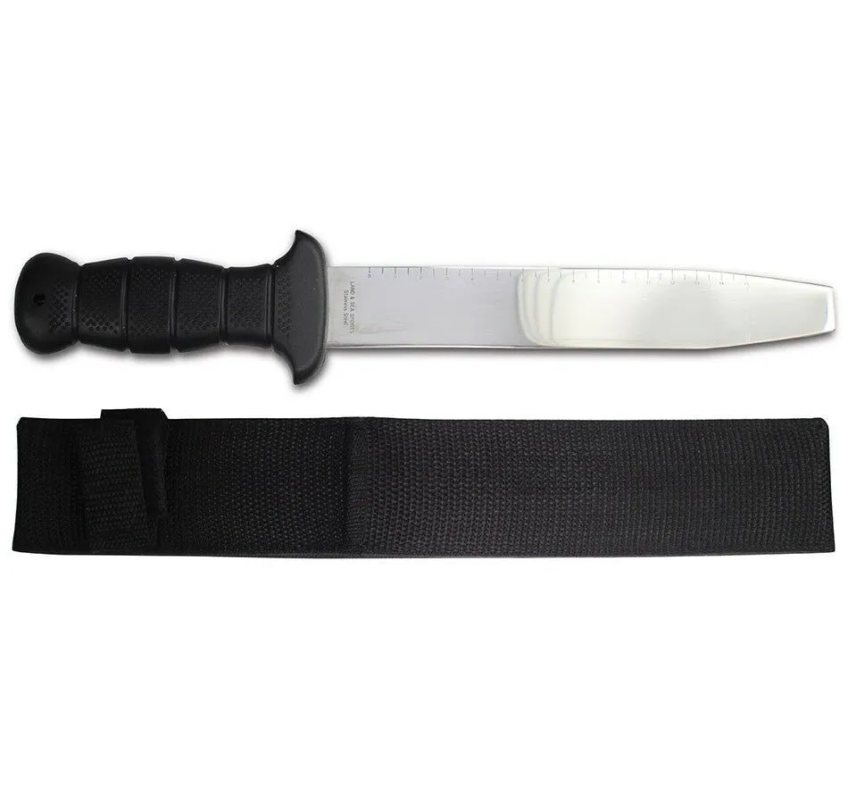 Land and Sea Square Edge Abalone Knife with Sheath