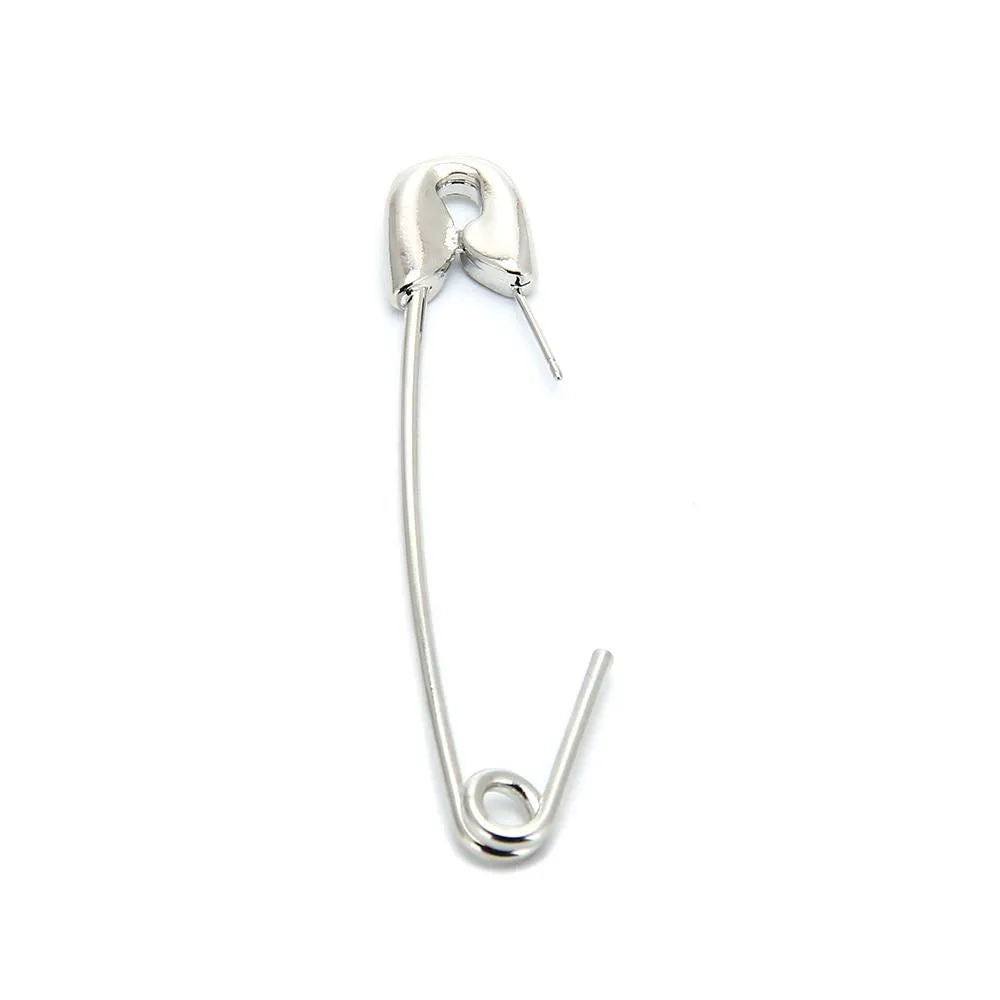 Large 1977 Punk Style Safety Pin Earrings