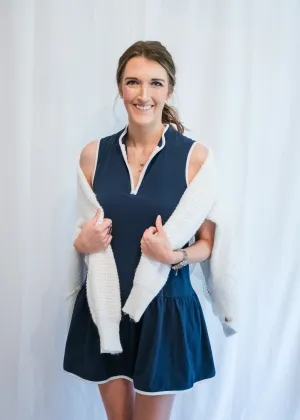 Let's Play a Round! Navy Tennis Dress