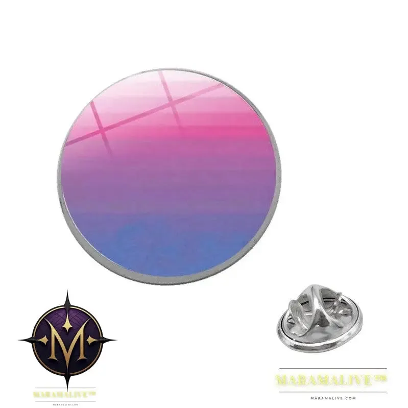 LGBT Pride Rainbow Glass Brooches Pins Round Badge Lapel Pin Jewelry