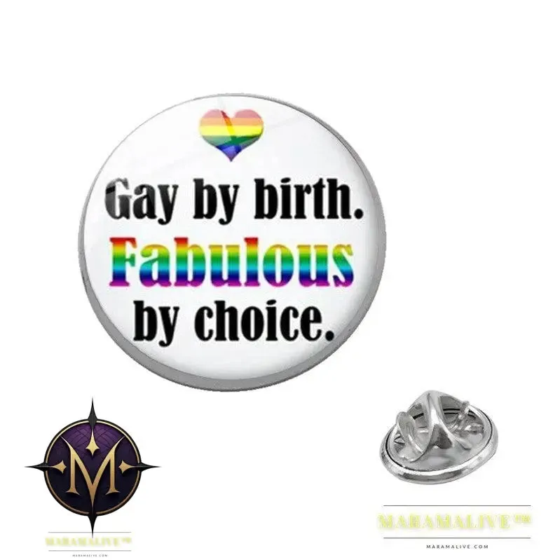 LGBT Pride Rainbow Glass Brooches Pins Round Badge Lapel Pin Jewelry