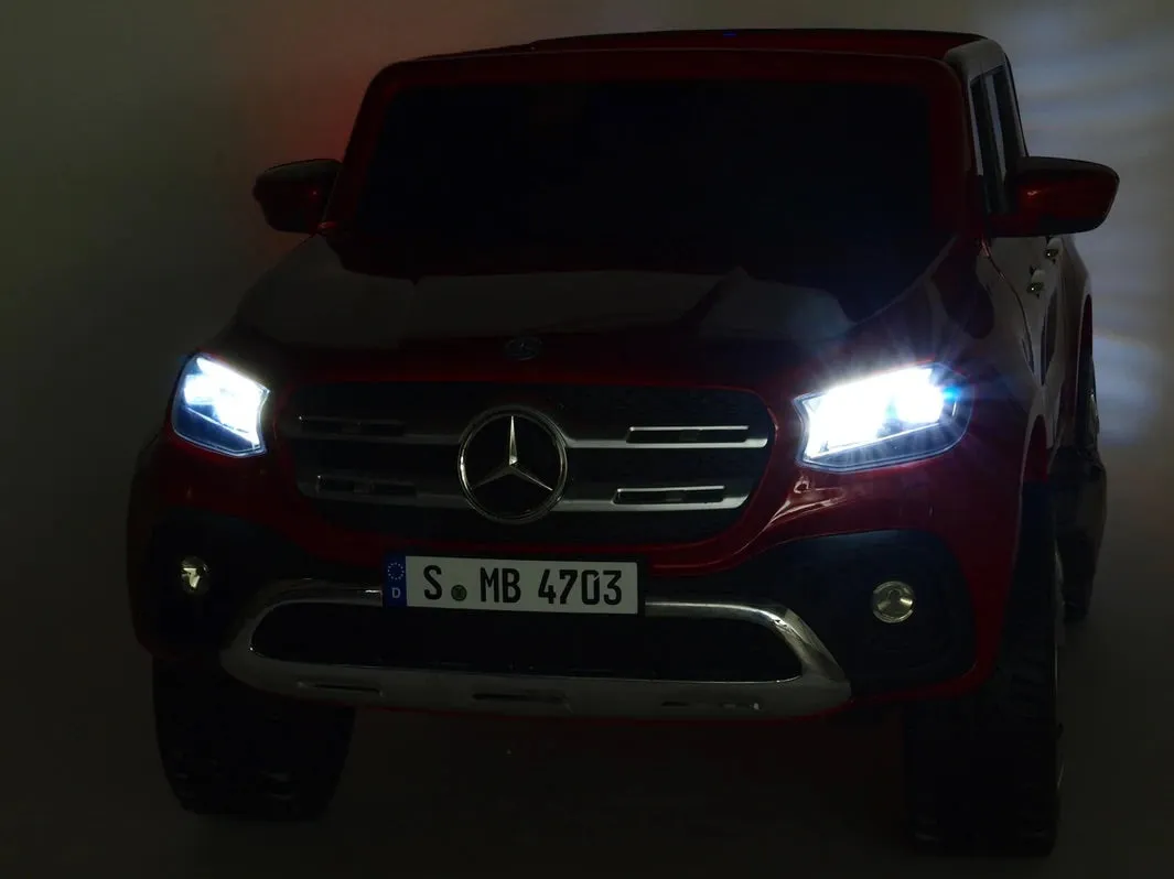 Licensed 2025 Mercedes 4x4 X Class Ride On Pick Up Truck | 2 Seater | 12V | Leather Seats | Rubber Tires | mp3 Screen | Remote