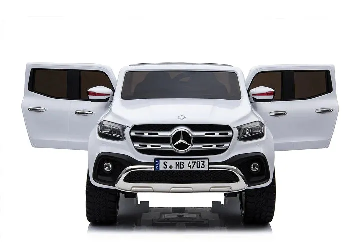 Licensed 2025 Mercedes 4x4 X Class Ride On Pick Up Truck | 2 Seater | 12V | Leather Seats | Rubber Tires | mp3 Screen | Remote