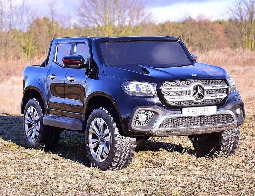 Licensed 2025 Mercedes 4x4 X Class Ride On Pick Up Truck | 2 Seater | 12V | Leather Seats | Rubber Tires | mp3 Screen | Remote