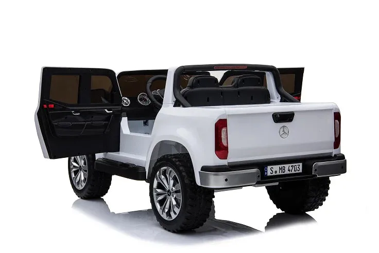 Licensed 2025 Mercedes 4x4 X Class Ride On Pick Up Truck | 2 Seater | 12V | Leather Seats | Rubber Tires | mp3 Screen | Remote
