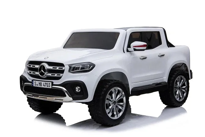 Licensed 2025 Mercedes 4x4 X Class Ride On Pick Up Truck | 2 Seater | 12V | Leather Seats | Rubber Tires | mp3 Screen | Remote
