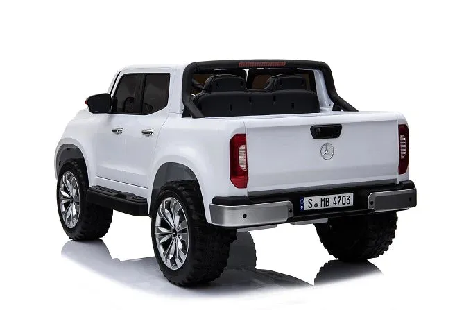 Licensed 2025 Mercedes 4x4 X Class Ride On Pick Up Truck | 2 Seater | 12V | Leather Seats | Rubber Tires | mp3 Screen | Remote
