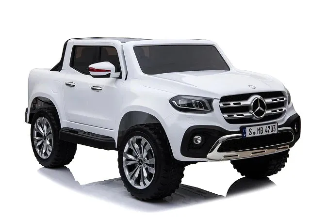 Licensed 2025 Mercedes 4x4 X Class Ride On Pick Up Truck | 2 Seater | 12V | Leather Seats | Rubber Tires | mp3 Screen | Remote