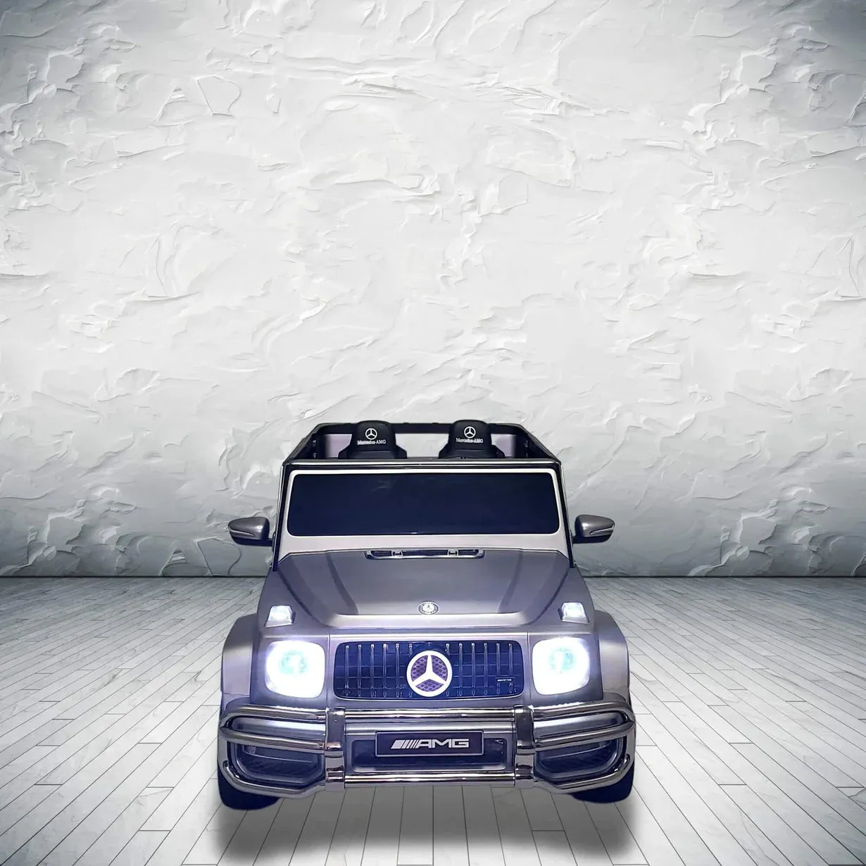 Licensed 2025 Mercedes GWagon G63 Matte Grey Upgraded | 2 Seater | 24V | 4x4 Kids Ride-On | Leather Seats | Rubber Tires | Remote | Light Up Logo