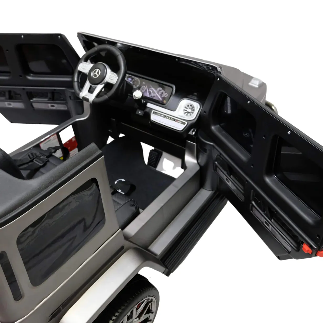 Licensed 2025 Mercedes GWagon G63 Matte Grey Upgraded | 2 Seater | 24V | 4x4 Kids Ride-On | Leather Seats | Rubber Tires | Remote | Light Up Logo