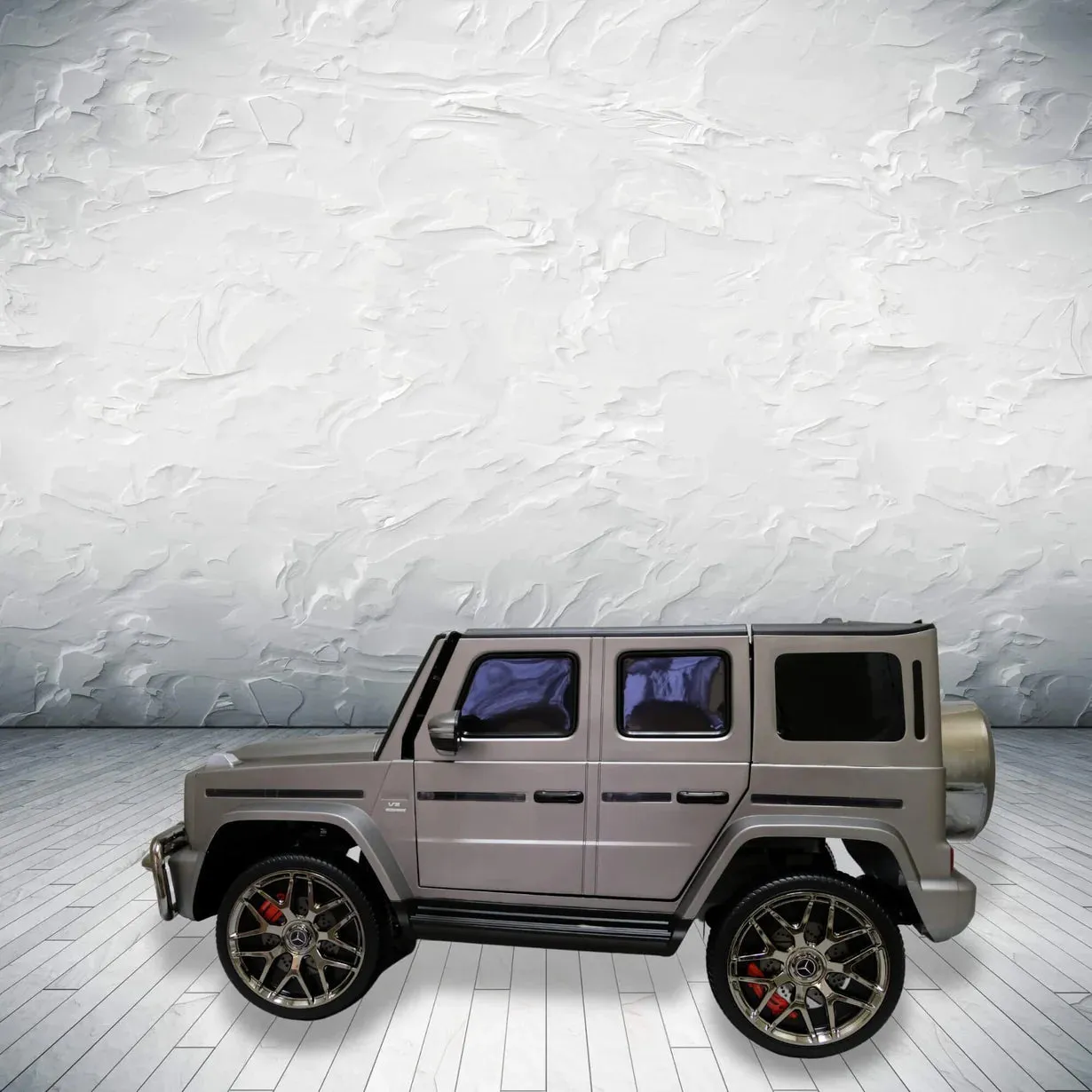 Licensed 2025 Mercedes GWagon G63 Matte Grey Upgraded | 2 Seater | 24V | 4x4 Kids Ride-On | Leather Seats | Rubber Tires | Remote | Light Up Logo