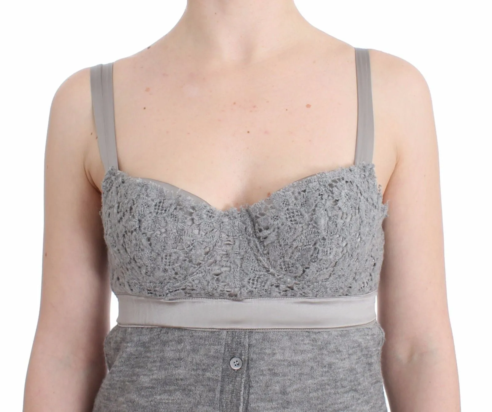 Lingerie Gray Bustier Top Camisole Cami Lace