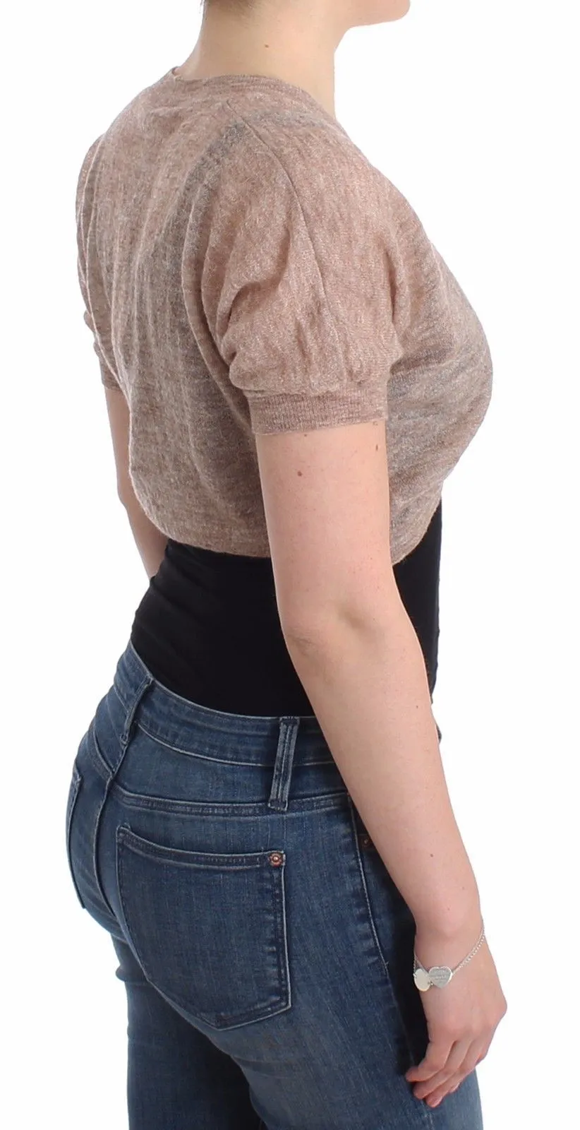 Lingerie Knit Brown Wool Sweater Cardigan