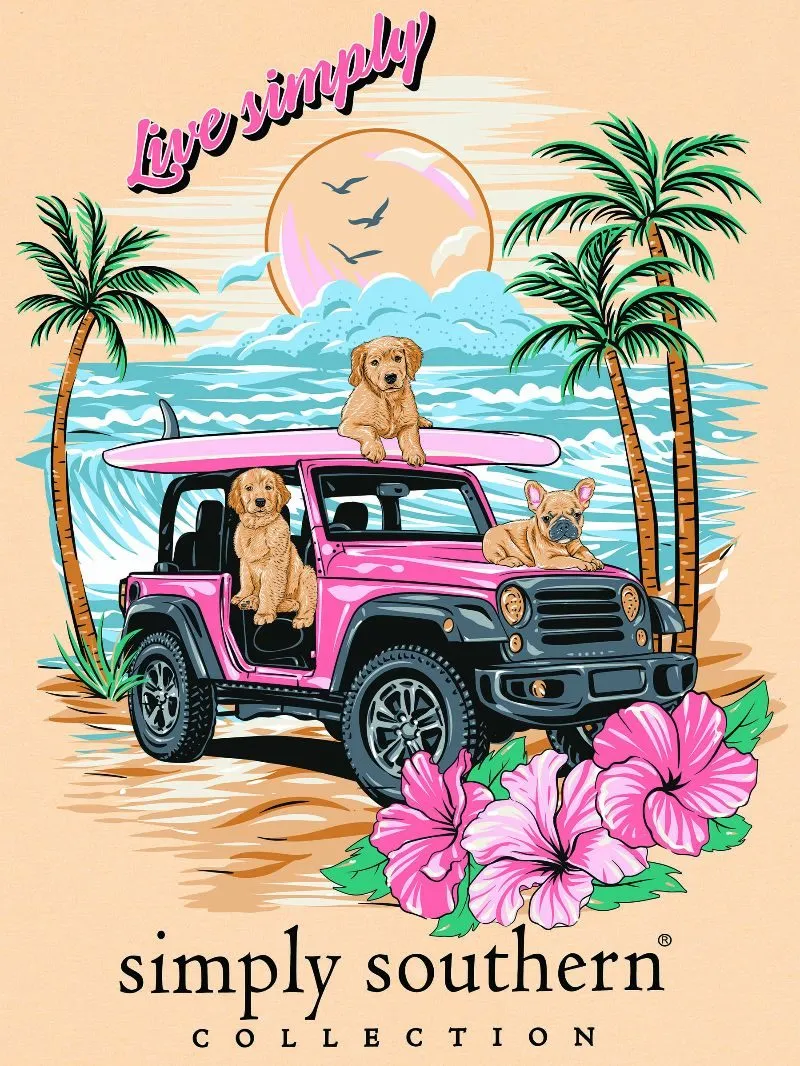 'Live Simply' Beach Dogs Short Sleeve Tee by Simply Southern