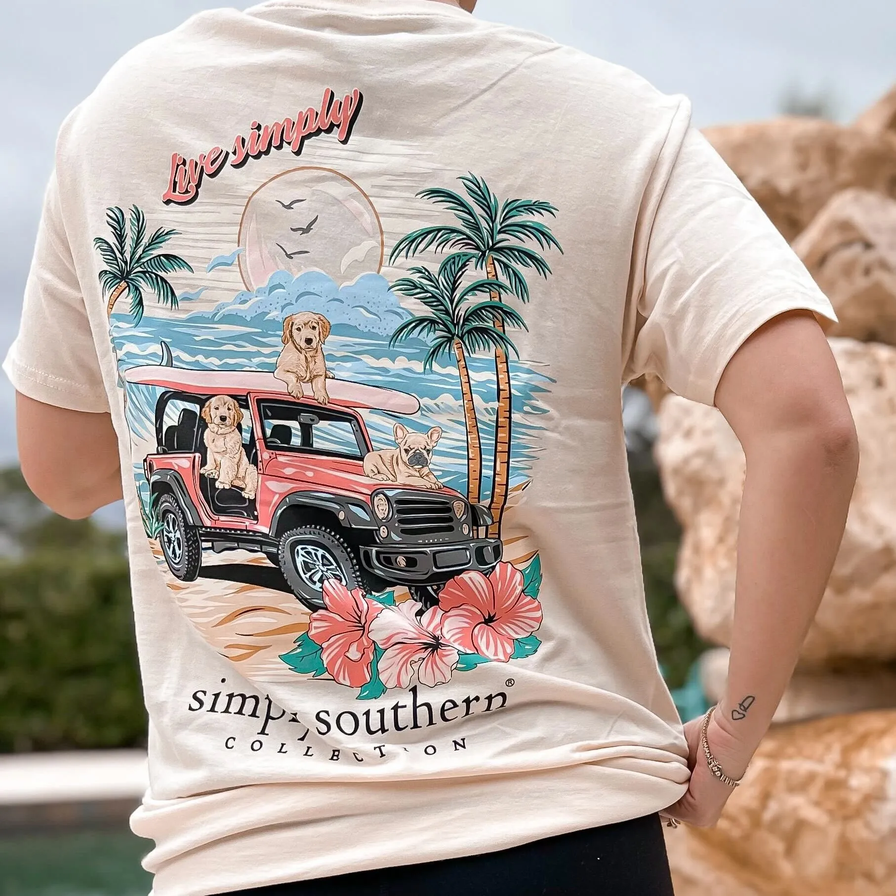 'Live Simply' Beach Dogs Short Sleeve Tee by Simply Southern