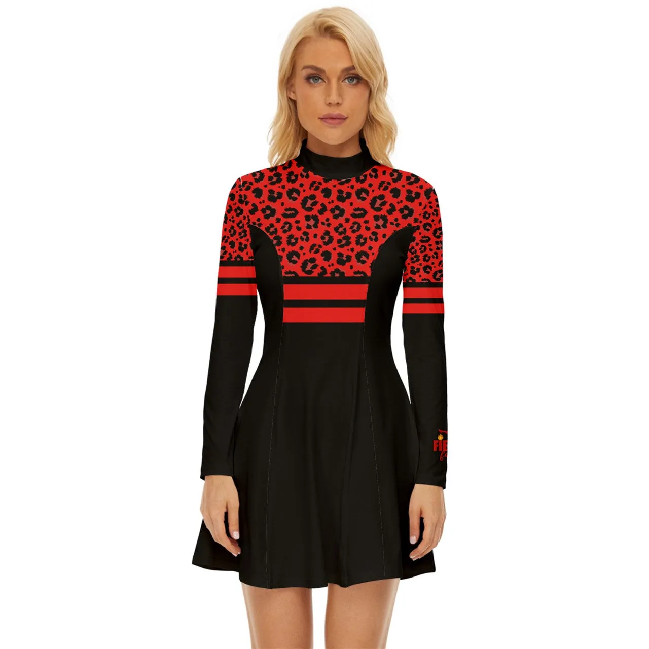 Long Sleeve Sporty Red Dress