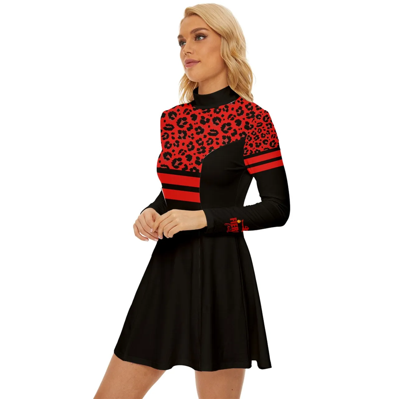 Long Sleeve Sporty Red Dress