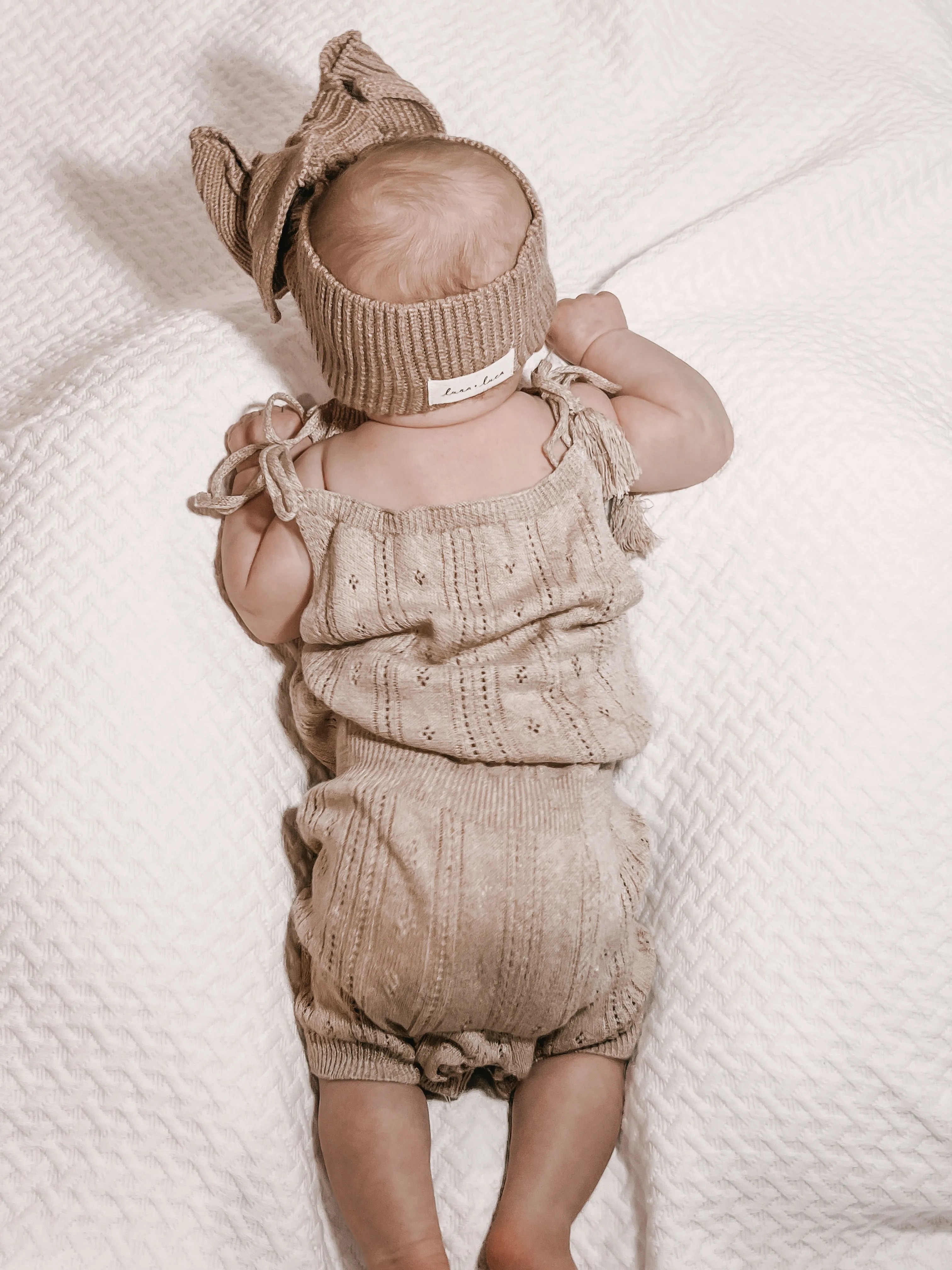 Luna   Luca Pointelle Romper - Heather Beige