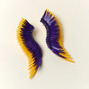Madeline Earrings in Purple Yellow