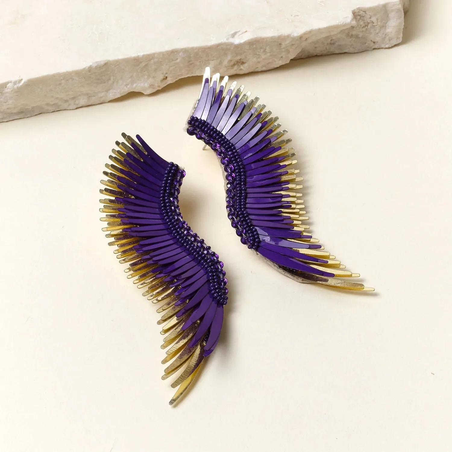 Madeline Earrings in Purple/Gold