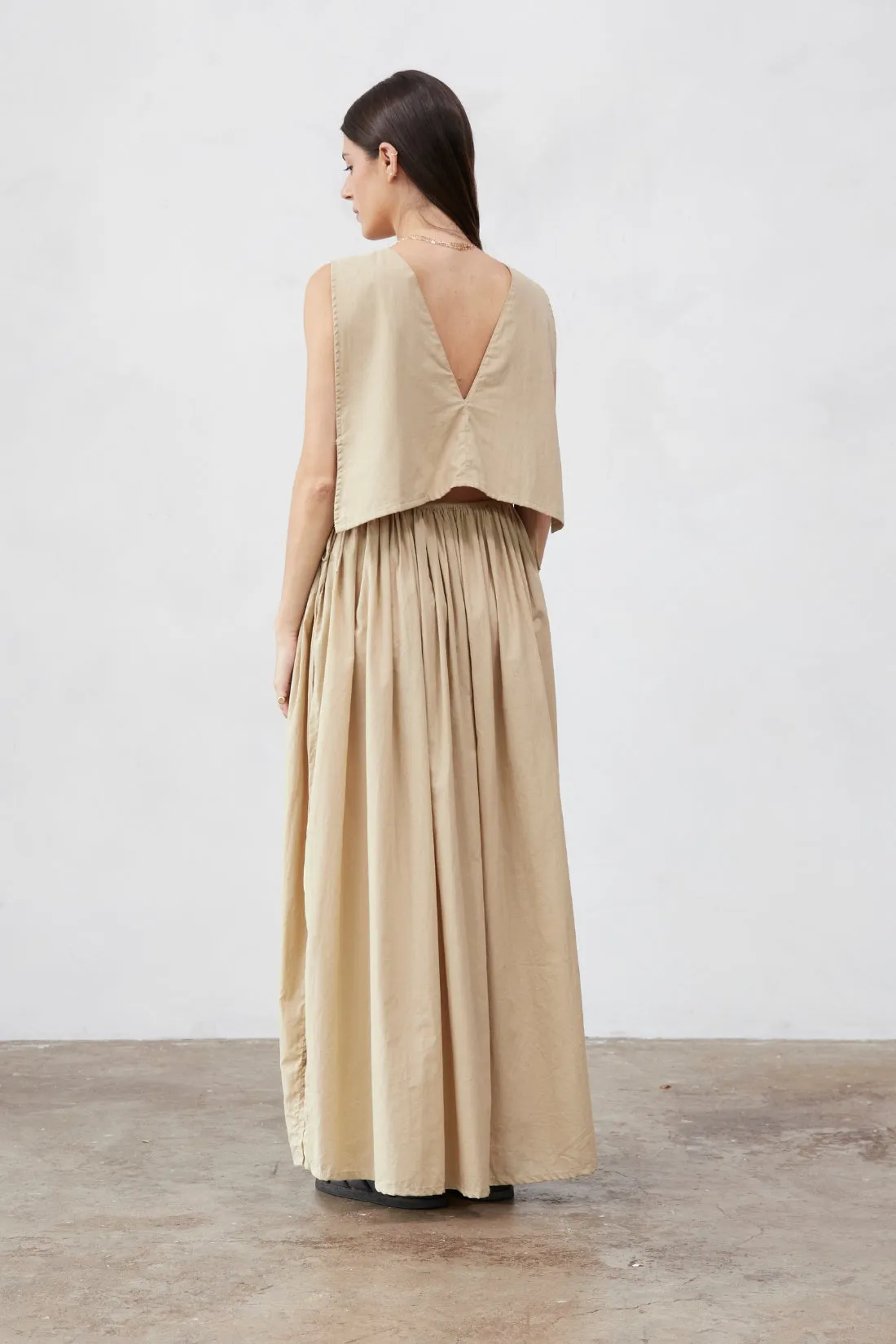 Maya Organic Cotton Maxi Skirt Ice Coffee