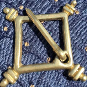 Medieval Lozenge Brooch - with decorative terminals