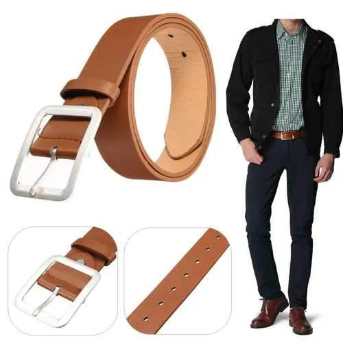 Men Business PU Leather Belts Casual Pin Buckle