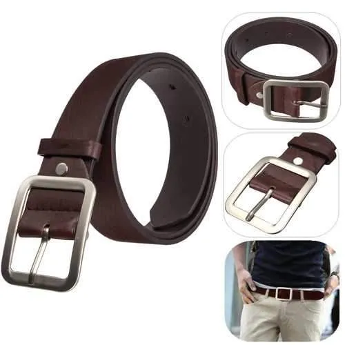Men Business PU Leather Belts Casual Pin Buckle