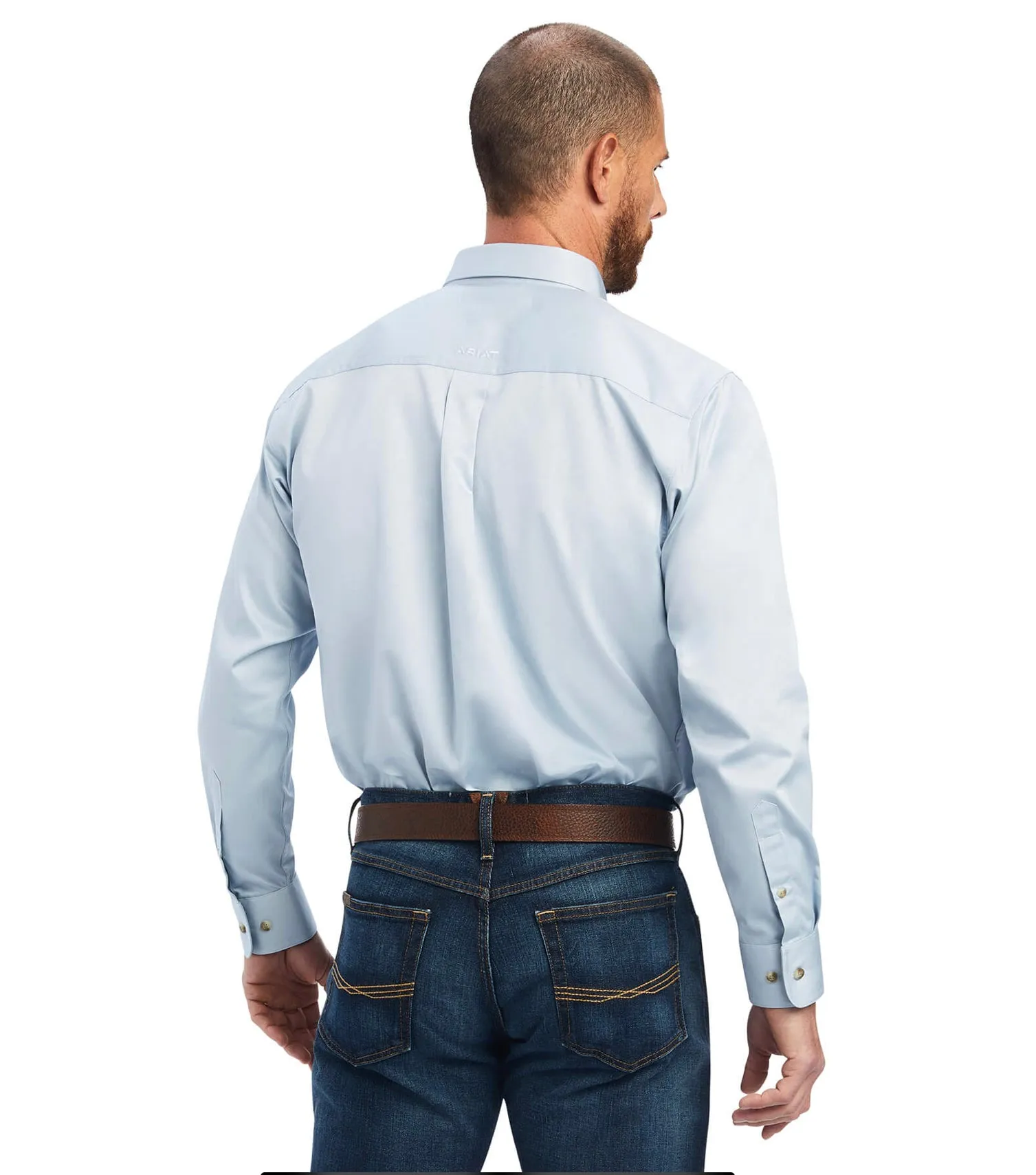 Men’s Ariat Cashmere Blue Solid Twill Classic Fit Shirt