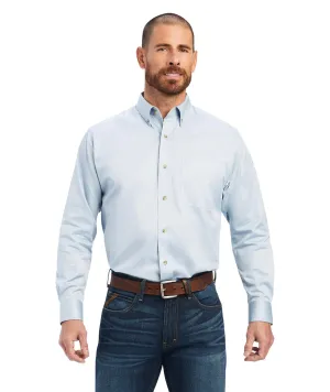 Men’s Ariat Cashmere Blue Solid Twill Classic Fit Shirt