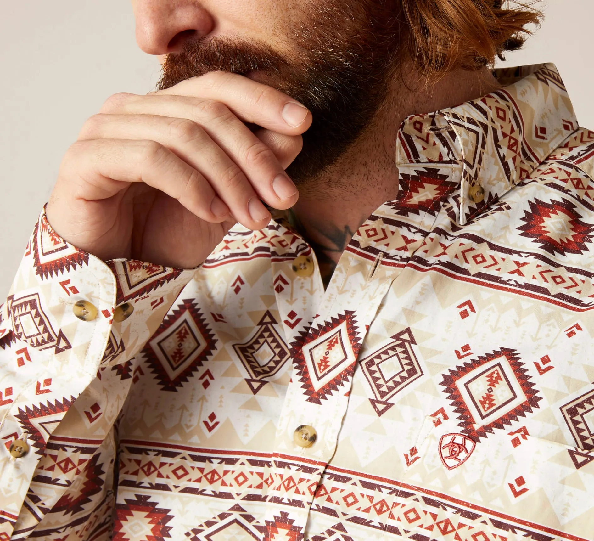 Men’s Ariat White Shay Classic Fit Shirt