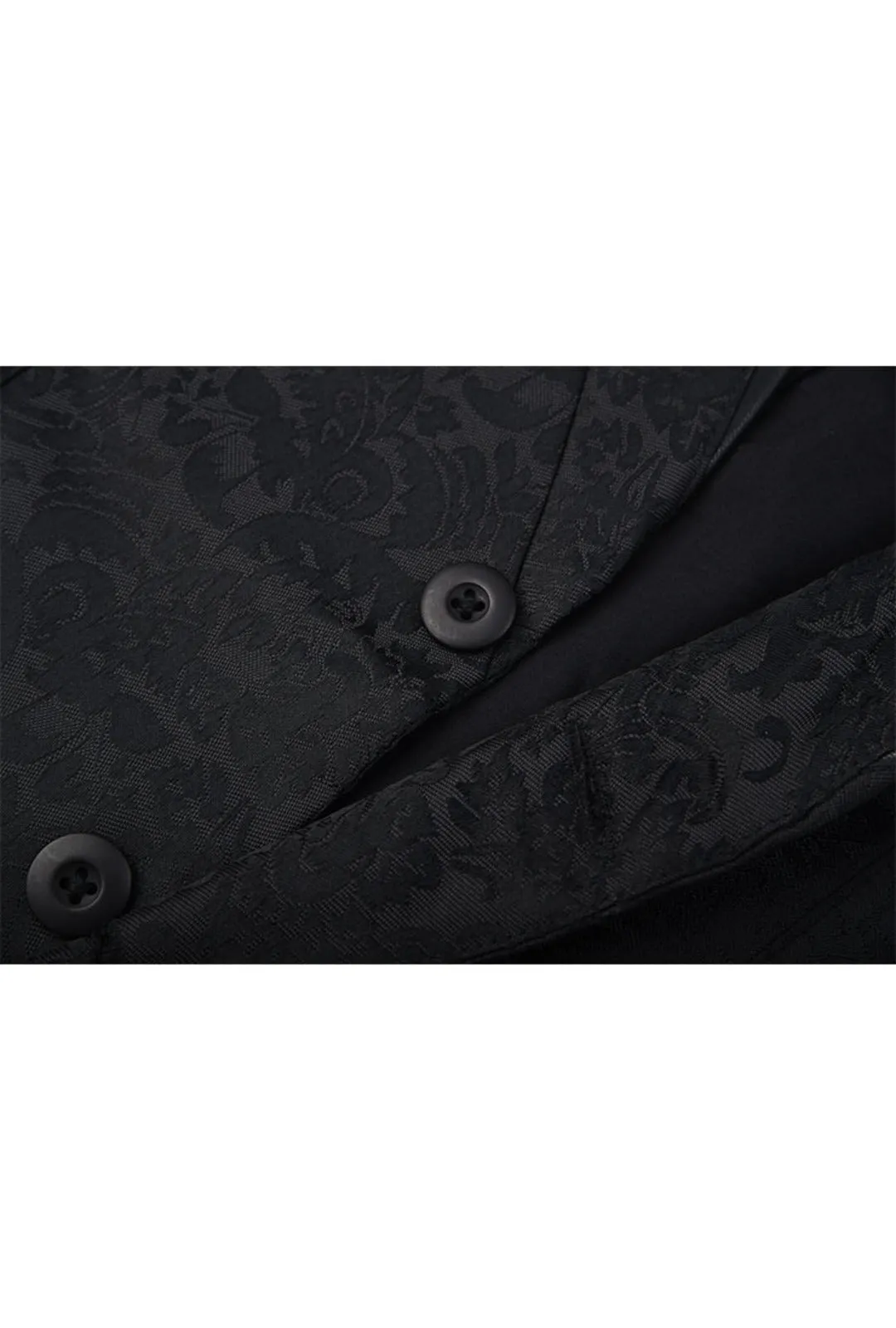 Men's Black Jacquard Victorian Waistcoat