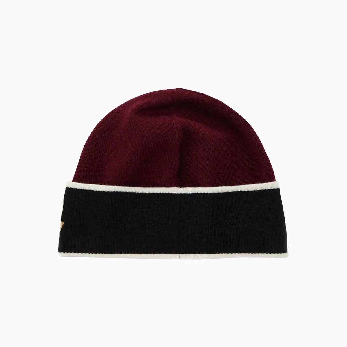 Men's Bordeaux Wool Beanie With Logo