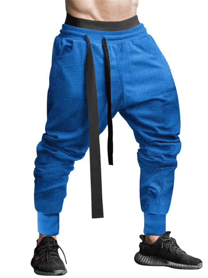 Men's Casual Pure Color Drawstring Ankle-Tied Sport Pants